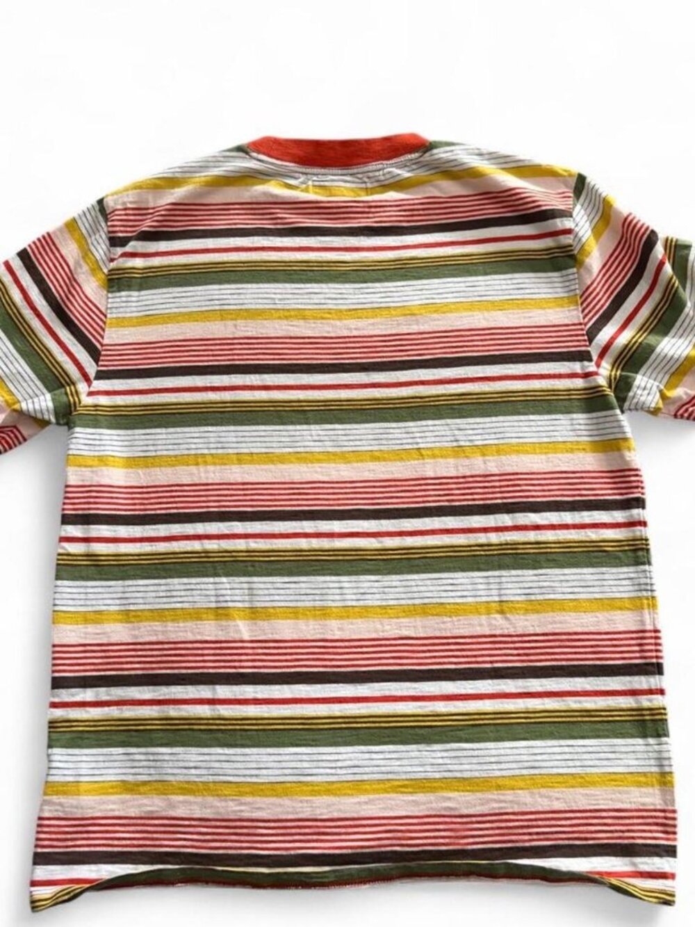 Guess Originals Multi Stripe Short Sleeve T-Shirt Embroidered Logo Men's Size S - Picture 3 of 3